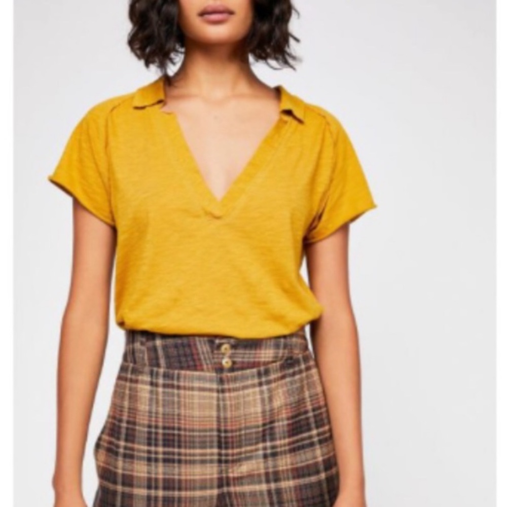 Free People Pop Your Collar Tee Shirt